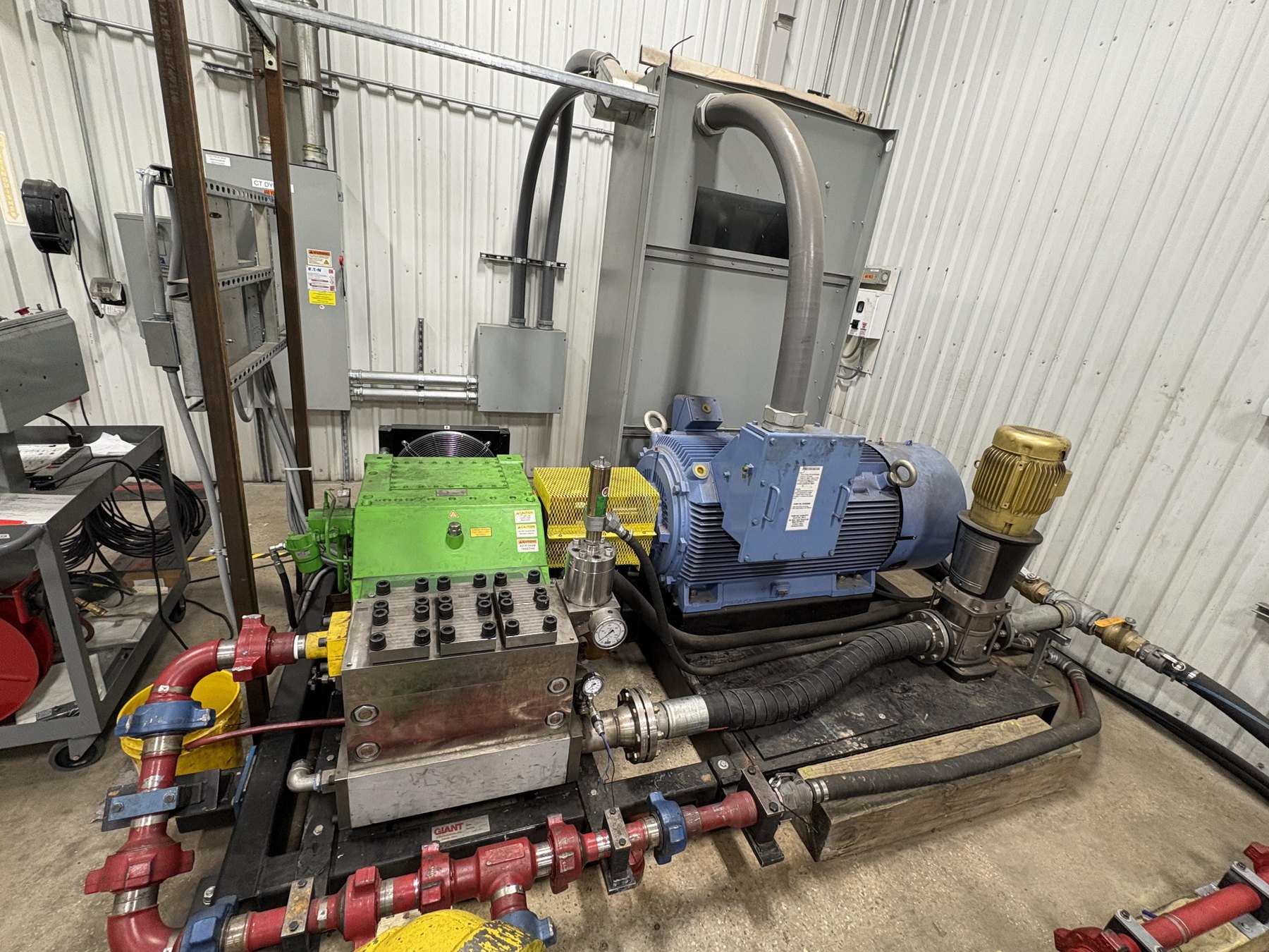 Pump and motor equipment used with the NOV dyno system